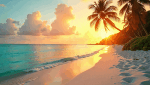 Karibik Rundreise: Martinique und Saint Lucia erleben 3 Strand von Martinique mit Palmen